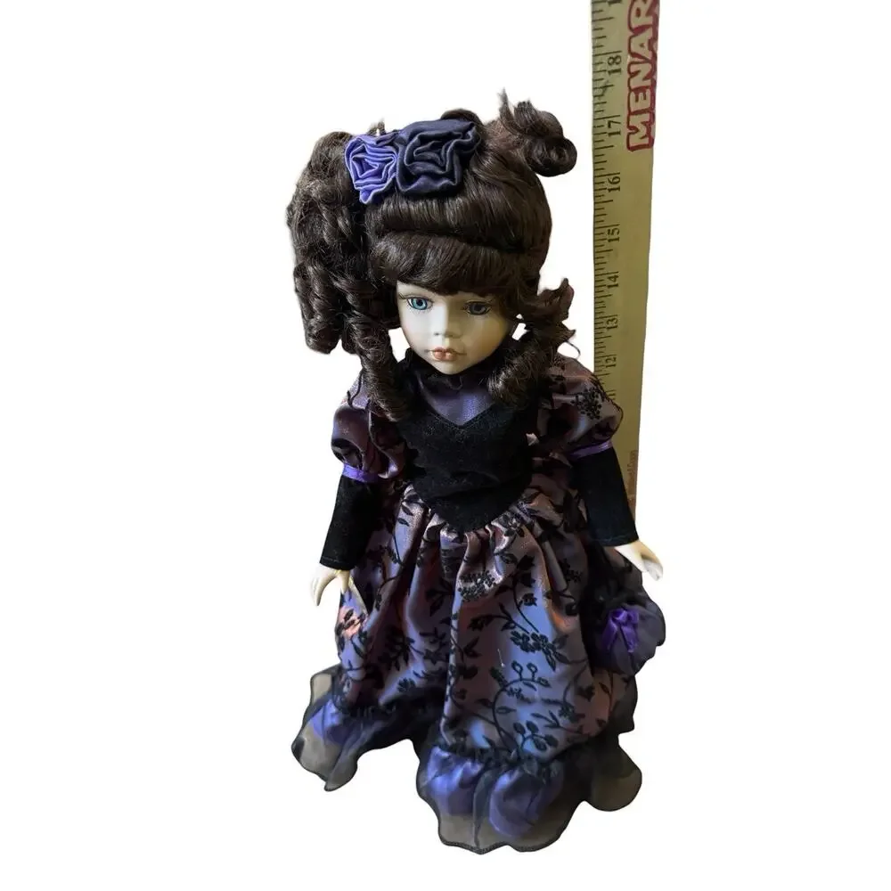 Dan Dee Collectors Choice Porcelain Doll Purple Black Victorian Limited Edition‎